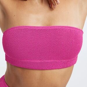 Good American Always Fits Bikini Bandeau - Metallic Fuschia - Size 3/4 (L/XL)
